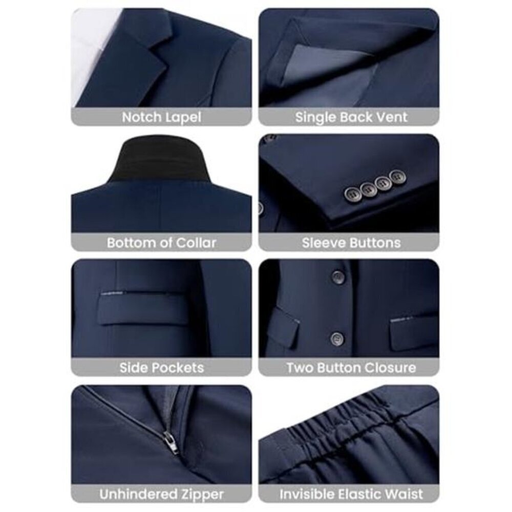 Slim Fit 2 Piece Blazer Suit for Women Business Work - Picture 2 of 7